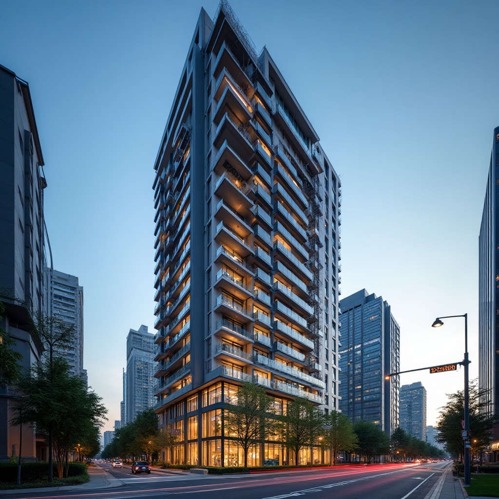 Modern urban high-rise condominium complex